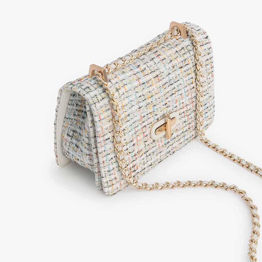 Túi Xách Tay Pedro Tweed Shoulder Bag PW2-76610041 Phối Màu