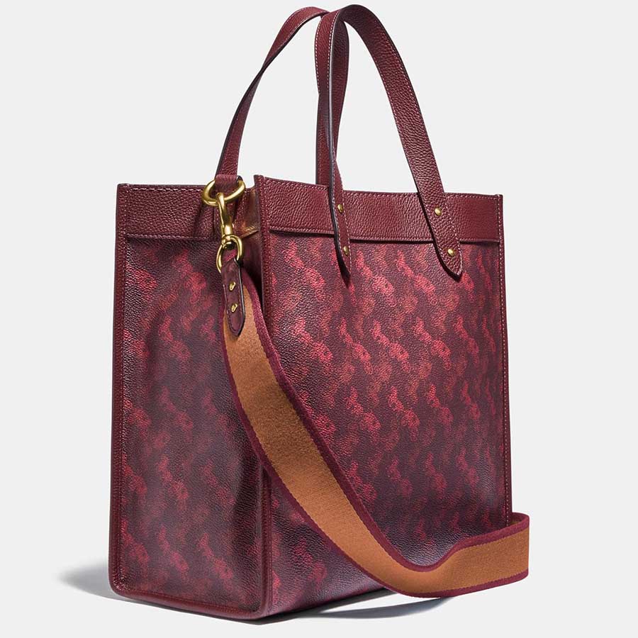 Túi Tote Coach Field Tote With Horse And Carriage Print Màu Đỏ
