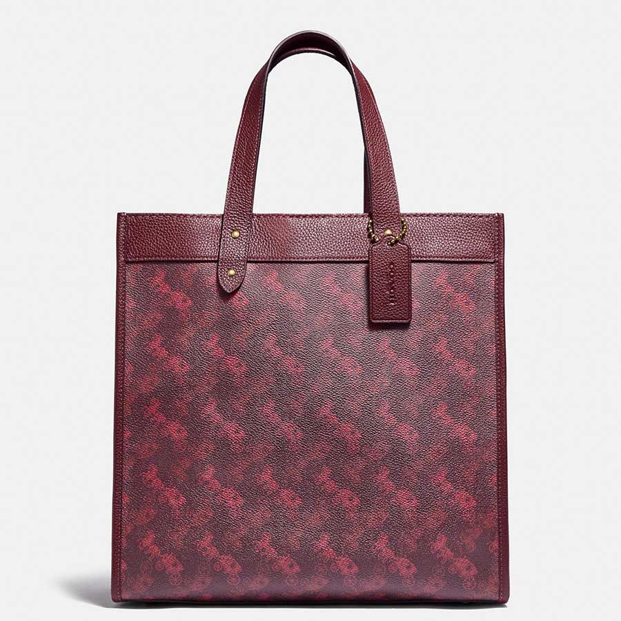 Túi Tote Coach Field Tote With Horse And Carriage Print Màu Đỏ