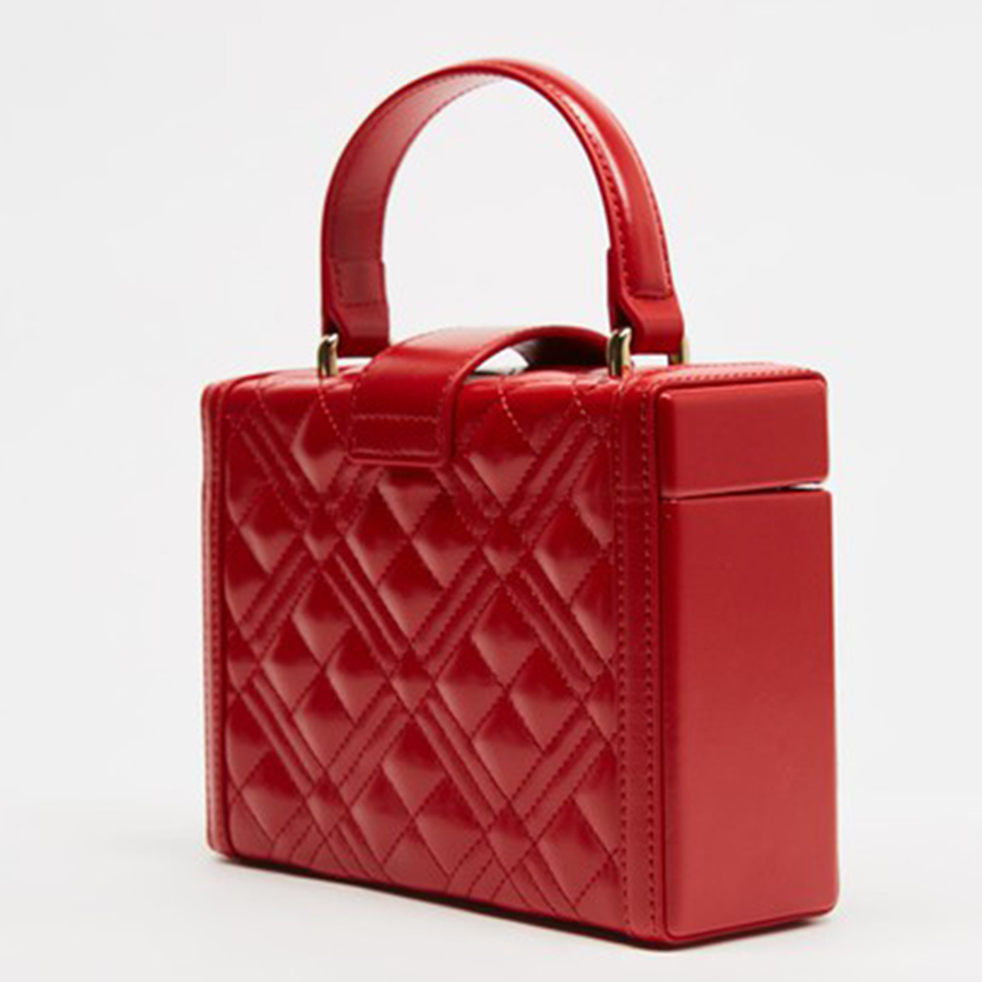 Túi Đeo Chéo Moschino Quilted Mini Box Cross-Body Bag Màu Đỏ