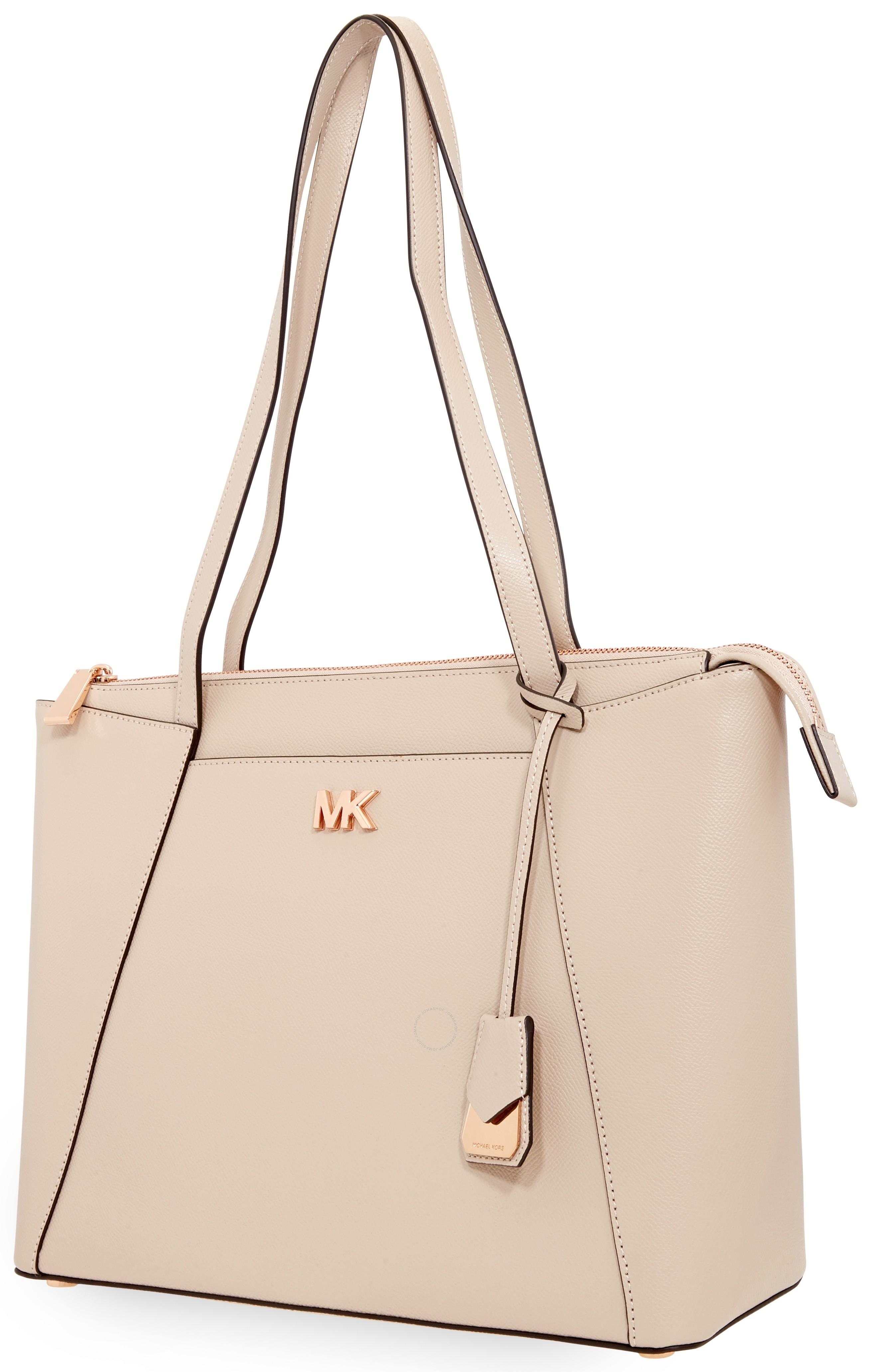 Túi Tote Michael Kors MK Maddie Medium Crossgrain Leather Tote  Màu Hồng