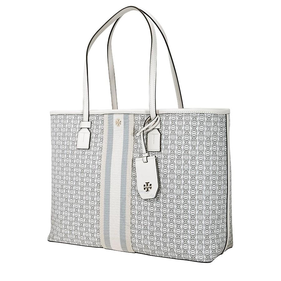 Túi Tory Burch Gemini Link Canvas Tote- New Ivory Gemini Link  Màu Trắng