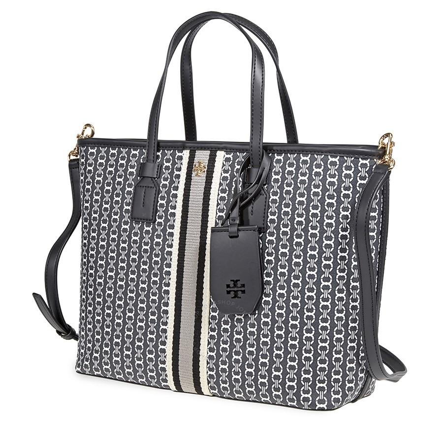 Túi Tote Tory Burch Gemini Link Canvas Small Tote- Black Gemini Link  Màu Đen