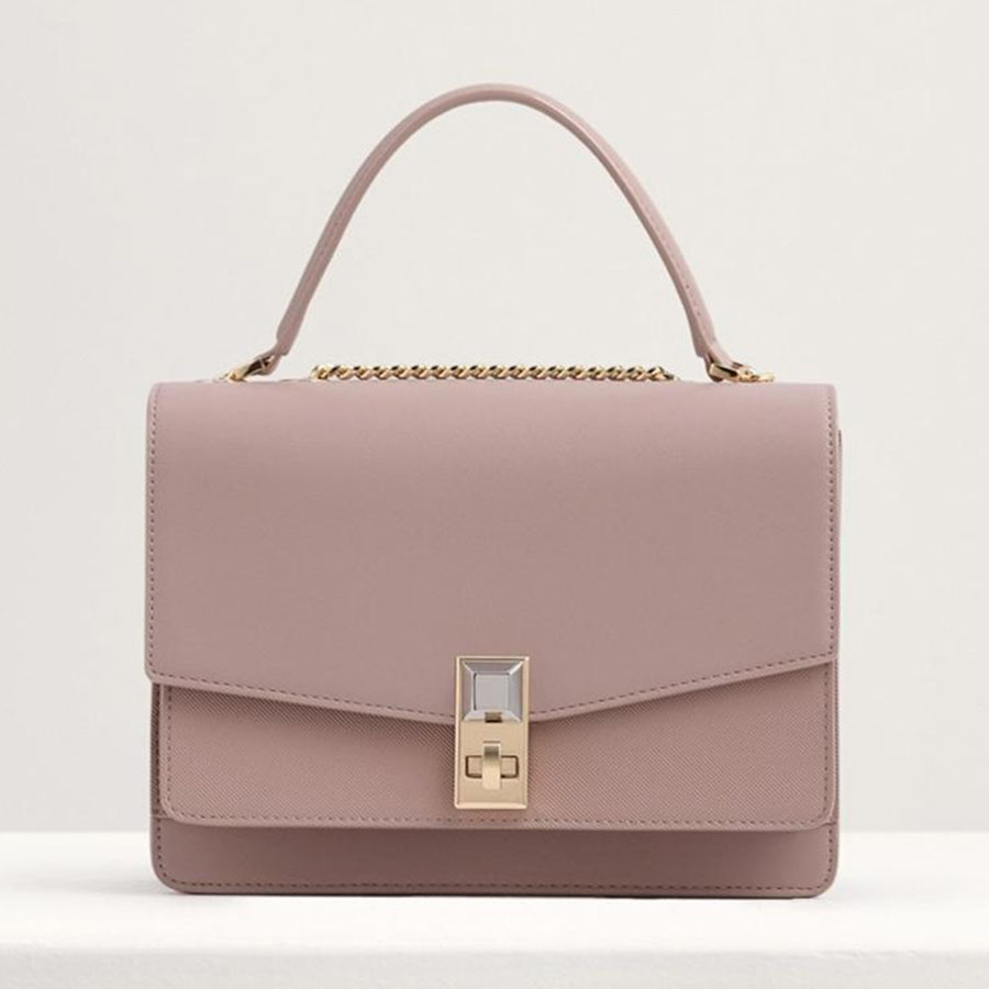 Túi Đeo Vai Pedro Structured Flap Shoulder Bag Màu Tím