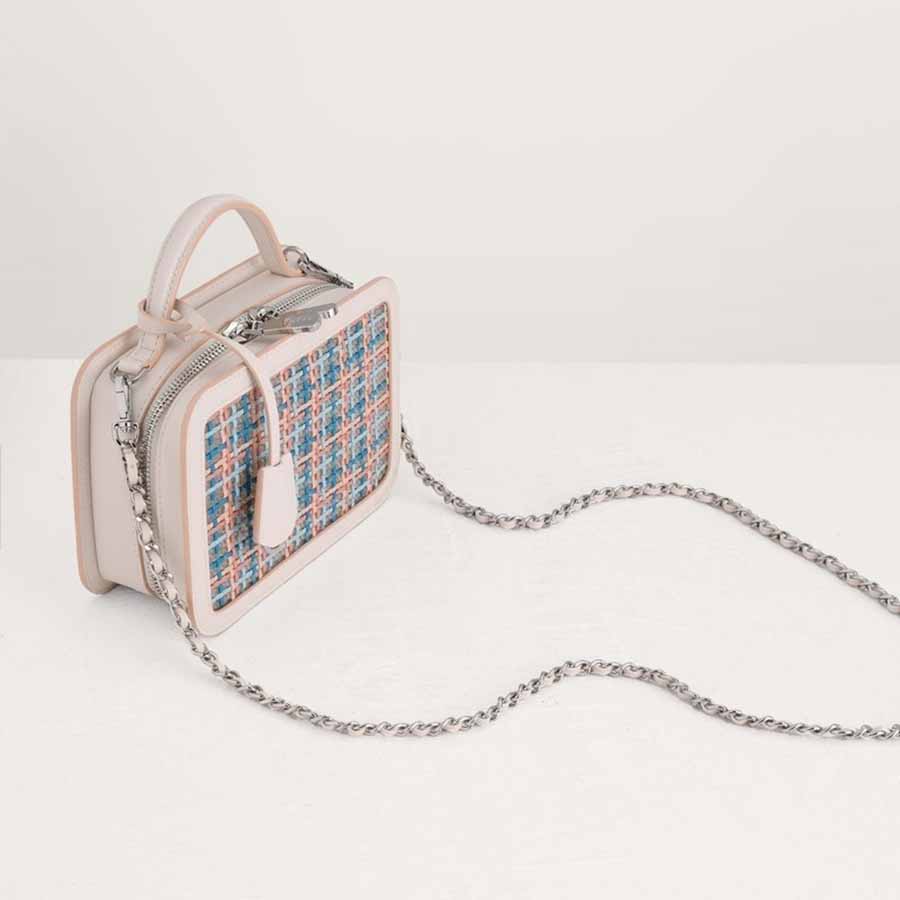Túi Đeo Chéo Pedro Woven Camera Shoulder Bag Màu Da