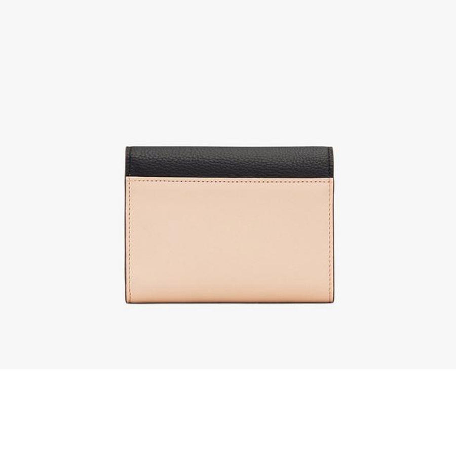 Ví MCM Love Letter Trifold Wallet in Color Block Leather Màu Nâu