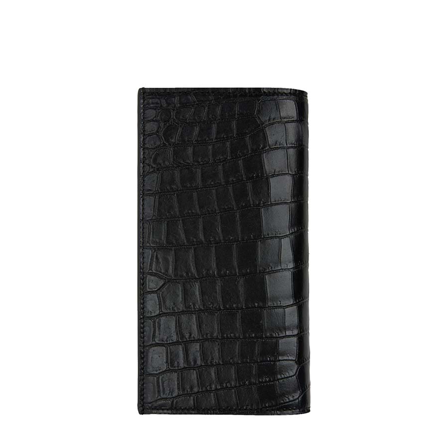 Ví Nam Yves Saint Laurent YSL Black Croc Monogramme Continental Wallet Màu Đen