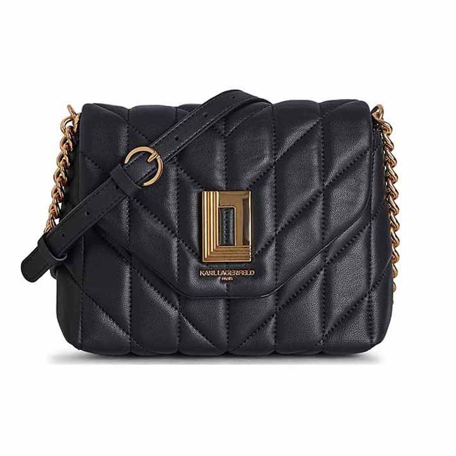Túi Xách Karl Lagerfeld Lafayette Quilted Leather Crossbody Bag Màu Đen