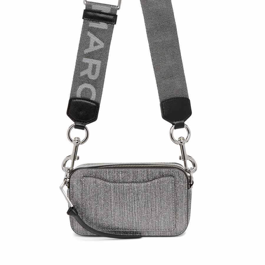 Túi Xách Marc Jacobs Silver Glitter Snapshot Bag Màu Xám Bạc
