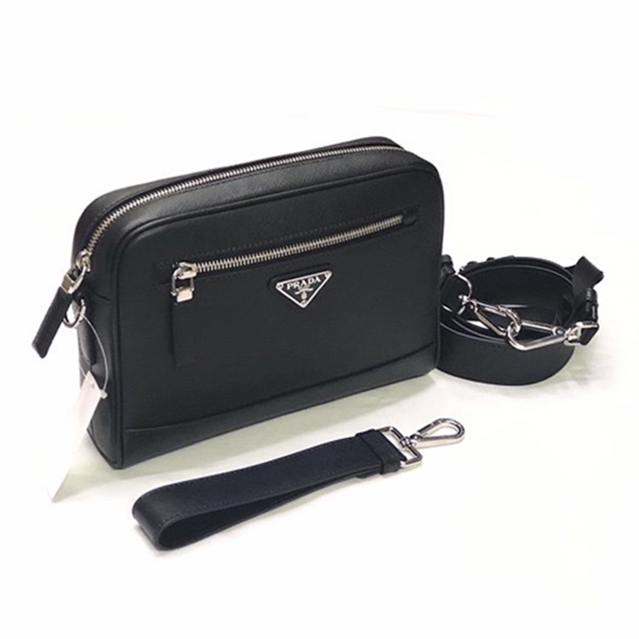Túi Xách Prada Saffiano Leather Cross-Body Bag Màu Đen