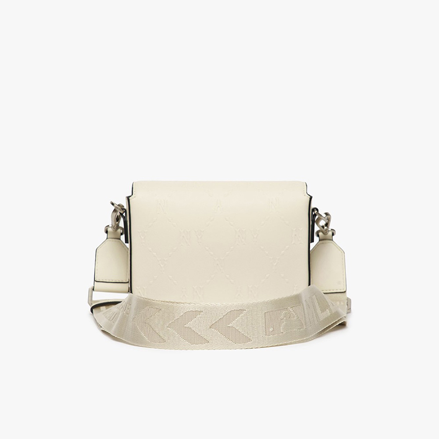 Túi Đeo Chéo MLB Monogram Diamond Embo Mini Crossbody Bag New York Yankees 3ACRS041N-50CRS Màu Trắng