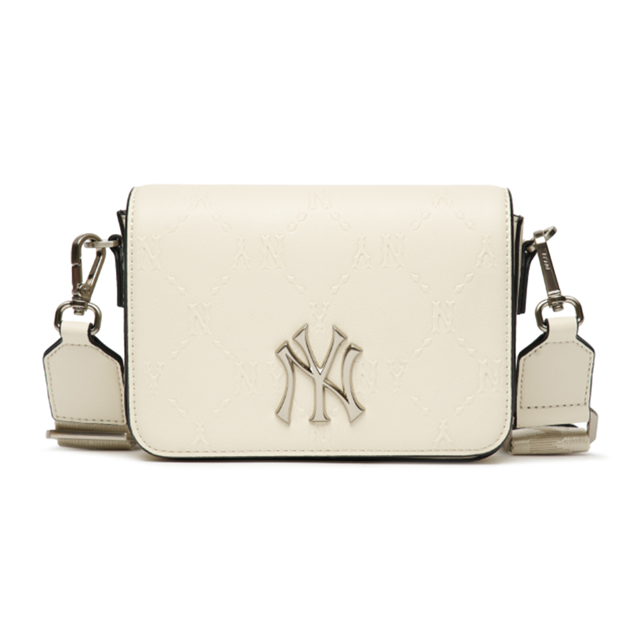 Túi Đeo Chéo MLB Monogram Diamond Embo Mini Crossbody Bag New York Yankees 3ACRS041N-50CRS Màu Trắng