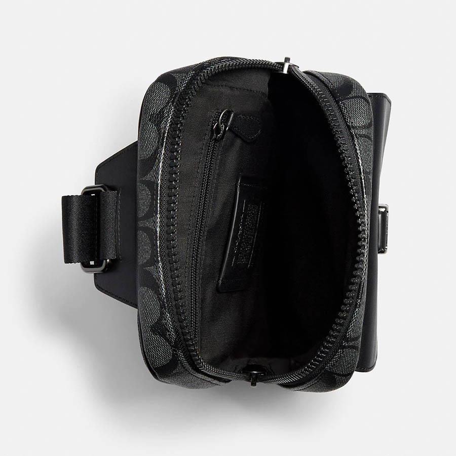 Túi Đeo Chéo Nam Coach Original Coach Track Pack In Colorblock Signature Canvas Men's Leather Crossbody Bag Màu Đen