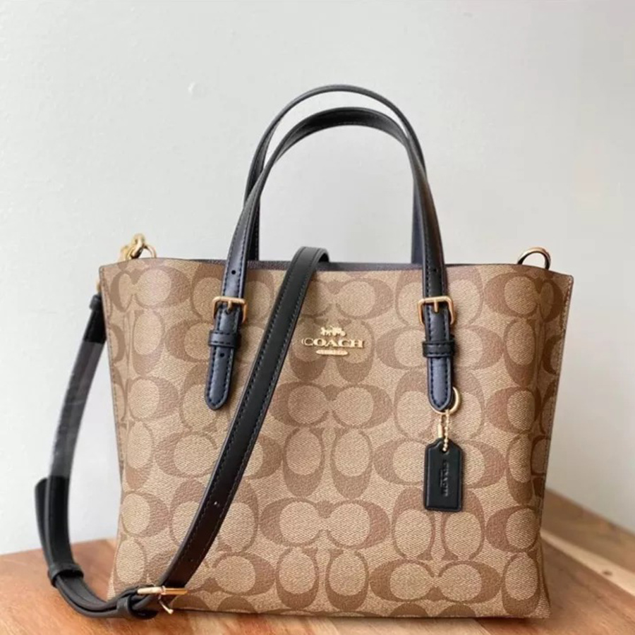 Túi Tote Coach Mollie Tote 25 In Signature Canvas Màu Nâu Be