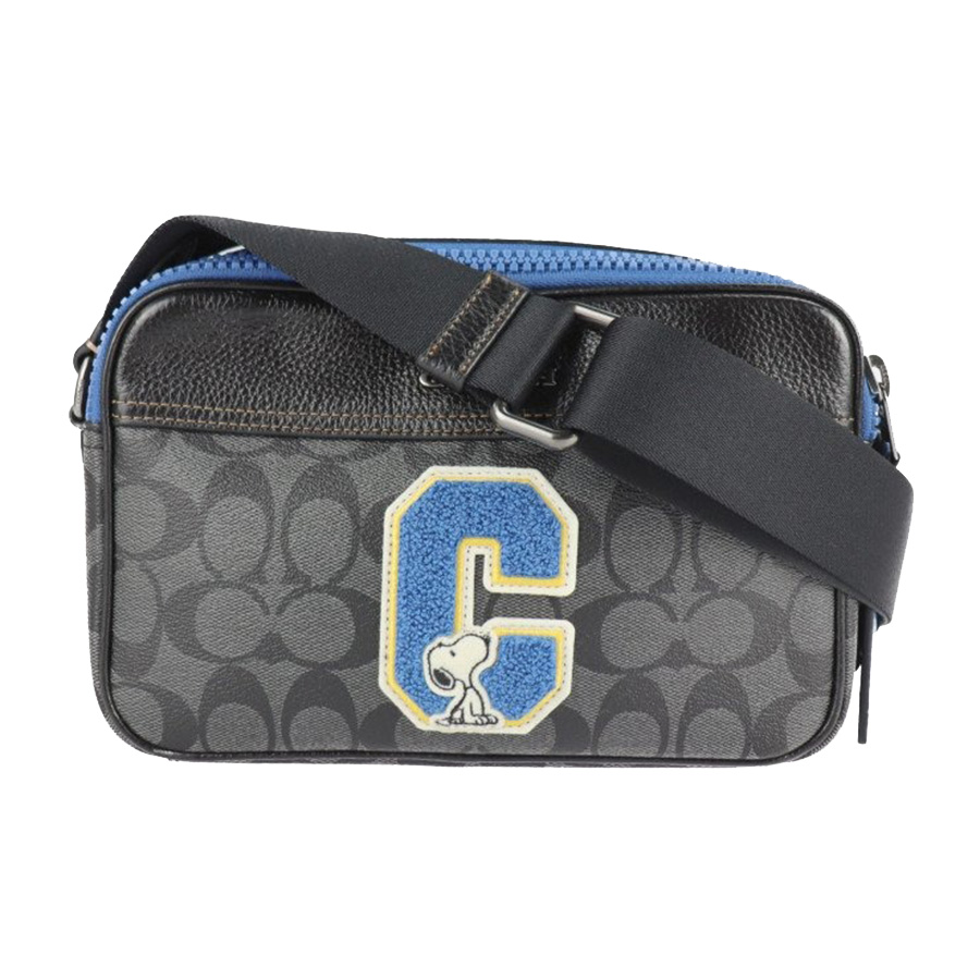Túi Đeo Chéo Nam Coach X Peanuts Graham Crossbody In Signature Canvas With Snoopy C4027 Màu Đen