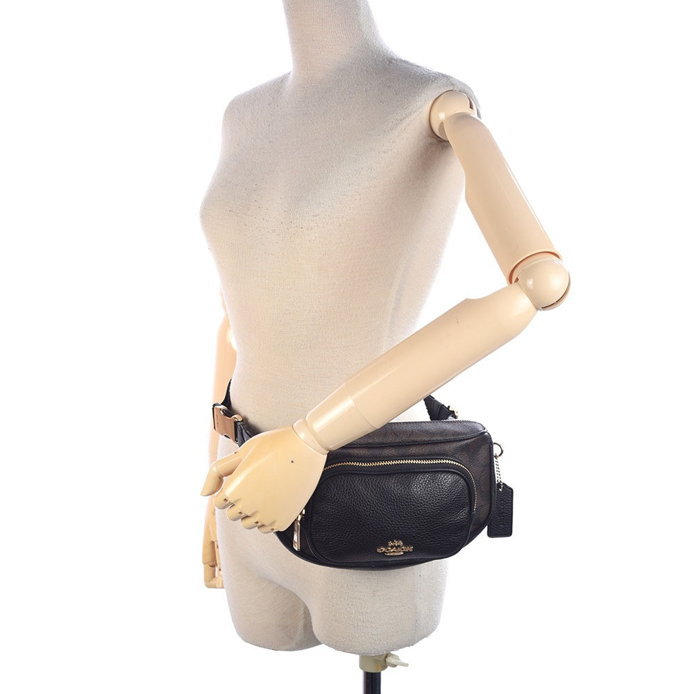 Túi Đeo Chéo Nam Coach Court Belt Bag In Signature Canvas 6548 Màu Nâu Đen