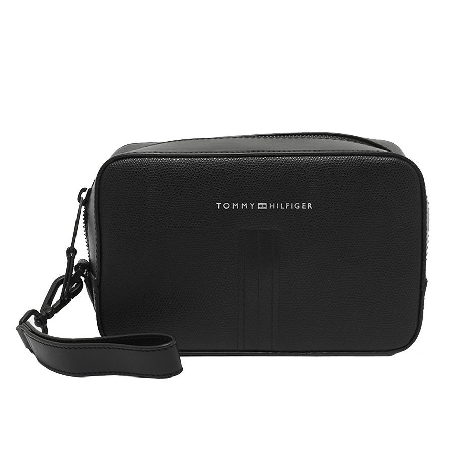 Túi Cầm Tay Nam Tommy Hilfiger Leather Clutch Bag AM0AM08134 Màu Đen