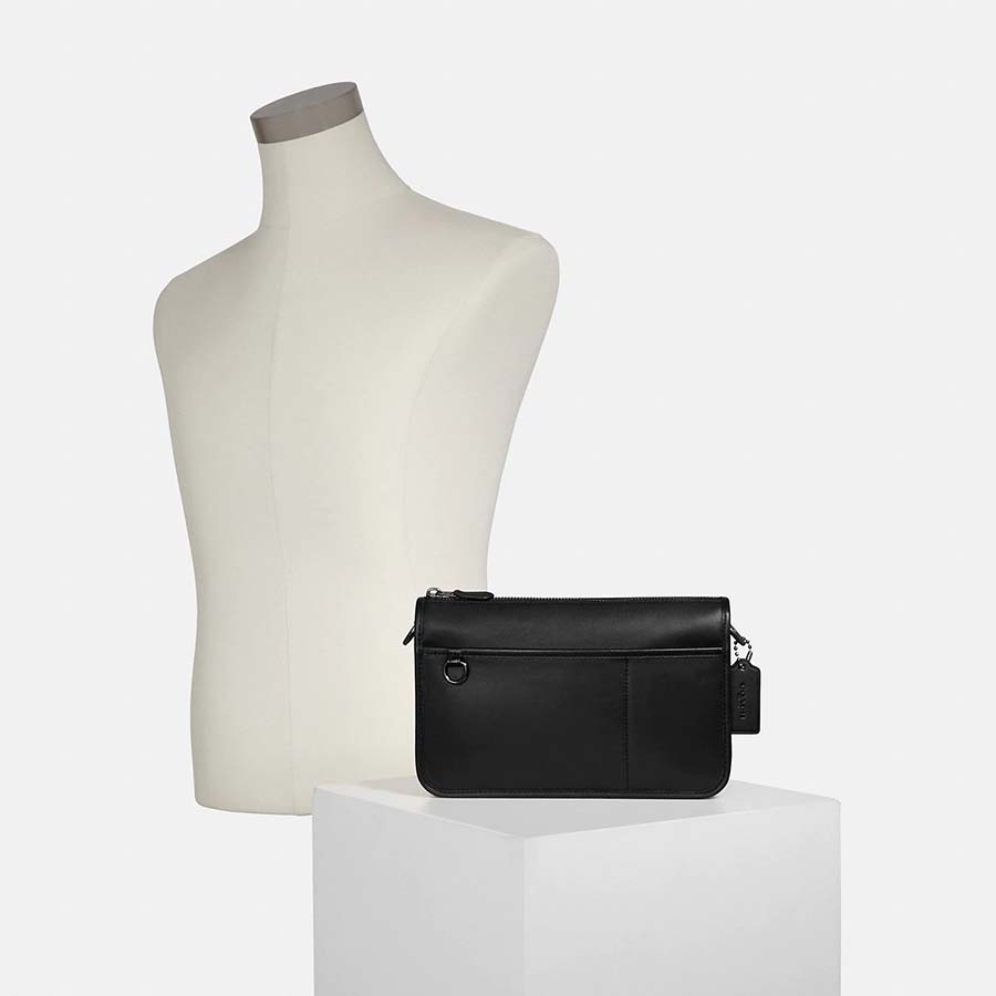 Túi Đeo Chéo Nam Coach Heritage Convertible Crossbody With Hybrid C8139 Màu Đen