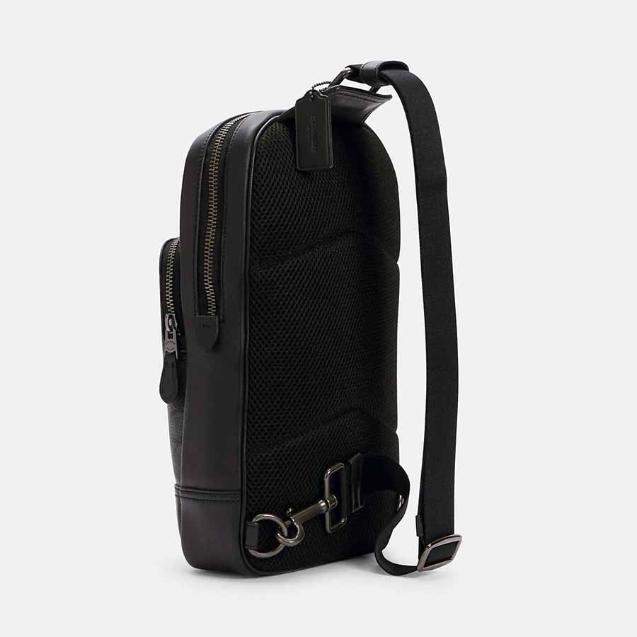 Túi Đeo Chéo Nam Coach Graham Pack In Signature Canvas C2932 Màu Đen Xám