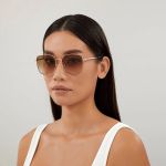 Kính Mát Nữ Gucci GG1146SK 003 Màu Vàng Nâu
