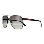 Kính Mát Nam Prada Men Linea Rossa Black Navigator Sunglasses PS55VS 1AB3M1 62 Màu Đen