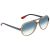 Kính Mát Unisex Rayban Scuderia Ferrari Clear Gradient Blue Aviator Sunglasses RB4125M F6453F 57 Màu Xanh Xám