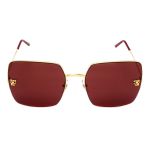 Kính Mát Cartier Red Square Ladies Sunglasses CT0121SA 003 Màu Đỏ