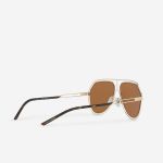 Kính Mát Dolce & Gabbana D&G DAviator Sunglasses With Metal Rims Brown