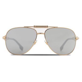 Kính Mát Versace Sunglasses Men's Gold Medusa Logo 2236 1252/6G Màu Xám Vàng Size 59