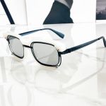 Kính Mát Kuboraum H91 Ivory Matte Black/Light Grey Màu Xanh Trắng