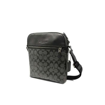 Túi Coach Nam Houston Flight Bag In Signature Canvas Charcoal Màu Đen
