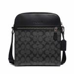 Túi Coach Nam Houston Flight Bag In Signature Canvas Charcoal Màu Đen
