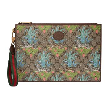 Túi Cầm Tay Nam Gucci Tiger Print GG Pouch 688378 UUABC 9885 Phối Màu