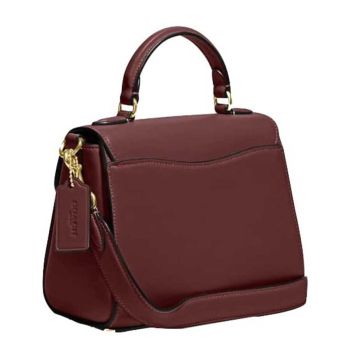 Túi Xách Nữ Coach CH142 Morgan Top Handle Satchel Signature Chambray Màu Đỏ Rượu