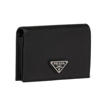 Ví Nữ Prada Small Saffiano Leather Wallet 1MV021_QHH_F0632 Màu Đen