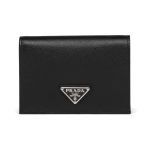 Ví Nữ Prada Small Saffiano Leather Wallet 1MV021_QHH_F0632 Màu Đen