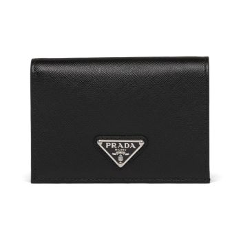 Ví Nữ Prada Small Saffiano Leather Wallet 1MV021_QHH_F0632 Màu Đen