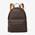 Balo Nữ Michael Kors MK 30S3GYDB6B Sally Medium 2-In-1 Logo and Faux Leather Backpack Brown Màu Nâu