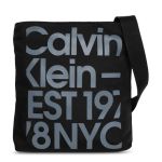 Túi Đeo Chéo Nam Calvin Klein CK Recycled Flat Crossbody Bag K50K510378_0GJ Màu Đen