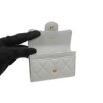 Ví Chanel Classic Caviar Quilted Flap Card Holder Grey Gold Hardware Màu Xám