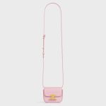 Túi Đeo Chéo Celine Mini Triomphe In Shiny Calfskin Light Pink 10I513DPV 24LP Màu Hồng