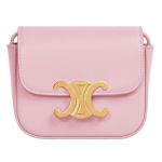 Túi Đeo Chéo Celine Mini Triomphe In Shiny Calfskin Light Pink 10I513DPV 24LP Màu Hồng