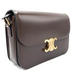 Túi Đeo Chéo Celine Medium Triomphe In Colour Ecorce Brown Leather Shoulder Bag Màu Nâu Đậm
