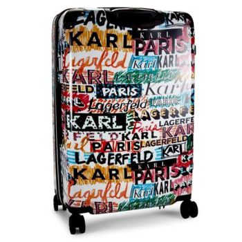 Vali Karl Lagerfeld 28-Inch Logo Explosion Spinner Suitcase Phối Màu