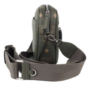 Túi Đeo Chéo MCM Portuna Small Sea Turtle Visetos Leather Crossbody Handbag Purse Bag Màu Xanh Olive