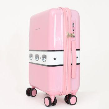 Vali Chiara Ferragni Logomania Hardshell Suitcase Màu Hồng Size Cabin