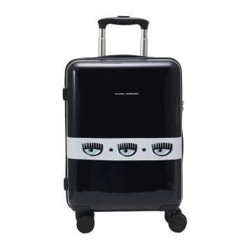 Vali Chiara Ferragni Logomania Hardshell Suitcase Màu Đen Size Cabin
