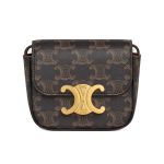 Túi Đeo Chéo Celine Mini Triomphe In Triomphe Canvas And Calfskintan Màu Nâu