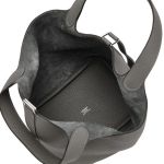 Túi Xách Hermès Gris Meyer Clemence Picotin Lock 18 Palladium Hardware Màu Ghi