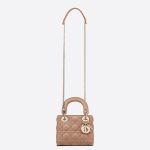 Túi Xách Tay Dior Mini Lady Dior Bag Blush Cannage Lambskin Màu Hồng Pastel